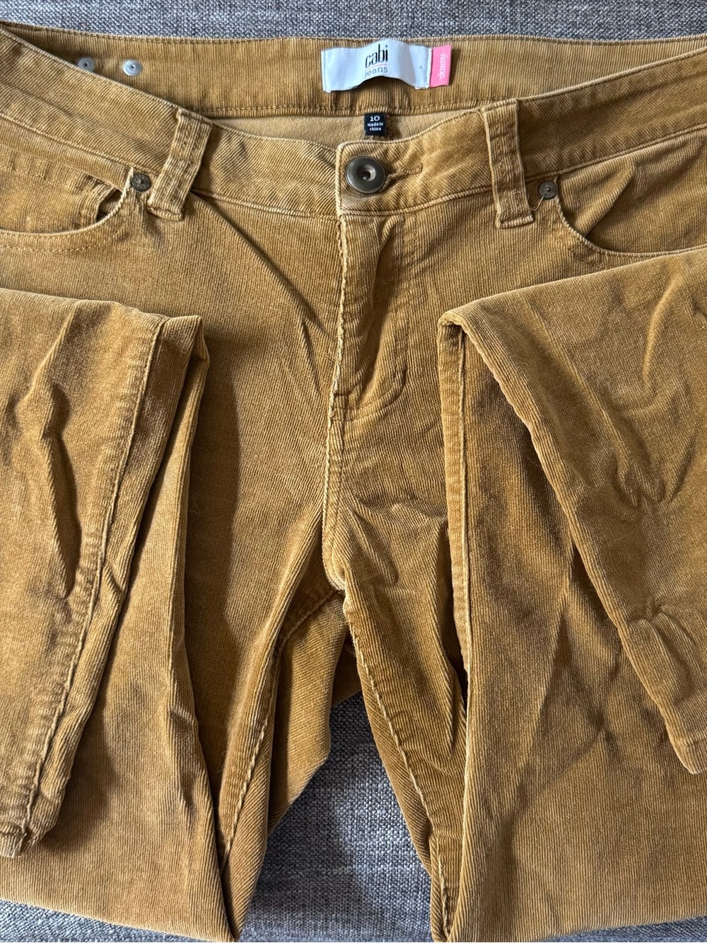 CAbi Straight-Leg Corduroy Pants in Mustard